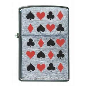 Zippo Lighters   Card Suits (Brushed Chrome)