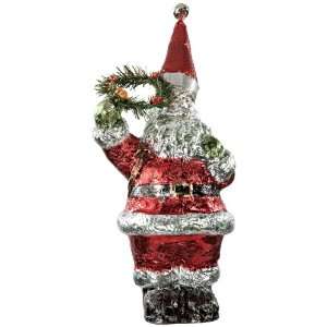    Shiny Santa with Wreath 19 High Decorative Object