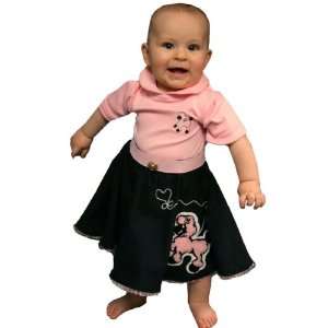 Lets Party By Cruisin USA Poodle Skirt and Onesie Pink/Black Infant 