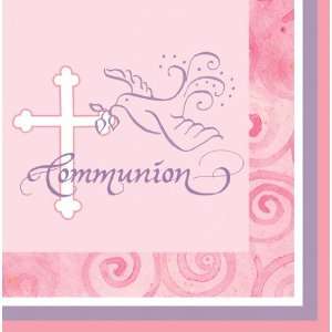  Pink Faithful Dove Luncheon Napkins   Communion Health 
