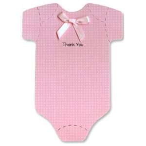 12 Pink Onesie Baby Thank You Cards   Baby Gift or Baby Shower Thank 