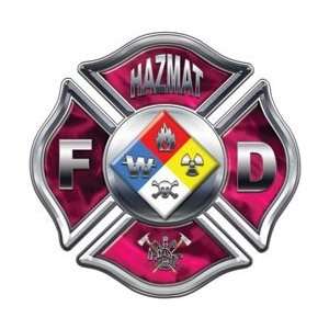 Inferno Pink Hazmat FD Maltese Cross Decal   28 h 