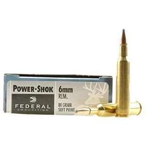  6mm Rem 80gr SP Power Shock /20 by Federal Cartridge 
