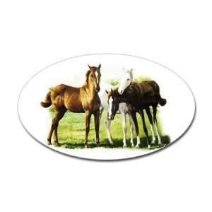  Sticker (Oval) Trio of Horses 
