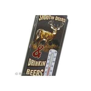  Drinkin Beers & Shootin Deers Thermometer Patio, Lawn 