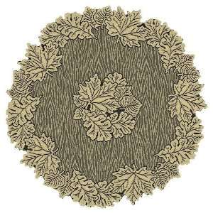  Heritage Lace Leaf 36 Inch Round Table Topper, Goldenrod 