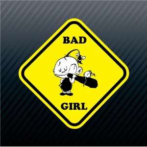 Bad Girl Driver Warning Attention Sign Trucks Car Sticker