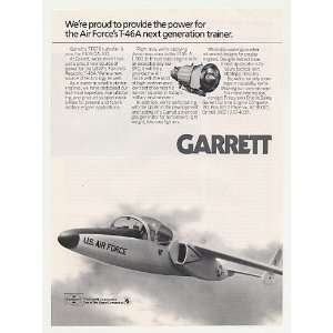   US Air Force T 46A Aircraft Garrett Turbofan Print Ad