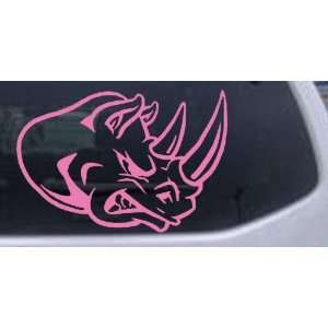 6in X 8.5in Pink    Bad Rhino Animals Car Window Wall Laptop Decal 