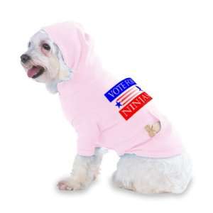 VOTE FOR NINJAS Hooded (Hoody) T Shirt with pocket for your Dog or Cat 