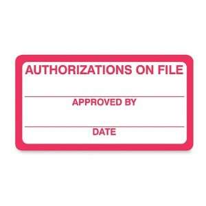  Tabbies Authorization On File Medical Label Office 