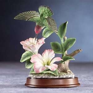  #29308 Porcelain Hummingbird Over Flowers