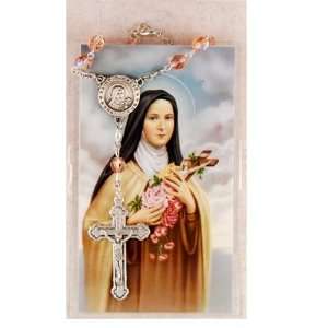  St. Therese Auto Rosary with Prayer Card Sports 