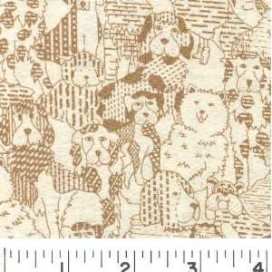  45 Wide DOG SHOW   IVORY Fabric By The Yard Arts 
