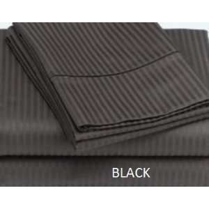  100% Egyptian Cotton 300TC Black Stripe,Cal King Attached 