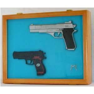 Pistol Airsoft Gun / Handgun display case shadow box, Lockable glass 