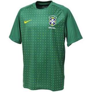  Nike Mens Brazil Pre Match Soccer Jersey Shirt Green 