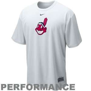  Nike Cleveland Indians White NikeFIT MLB Logo Performance 
