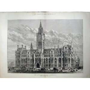    1877 Exterior Manchester New Townhall Building Art