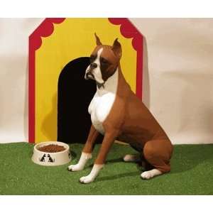  Lifesize Figurine Dog Urns Boxer, Fawn