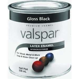  Valspar Half Pint Black Gloss Latex Enamel   410 65048 HP 