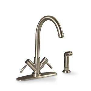 Premier 120116LF Essen Twin Lever Kitchen Faucet with Spray, Brushed 