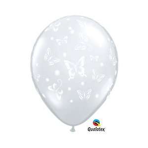  (12) Butterflies Clear 16 Latex Balloons Qualatex Health 