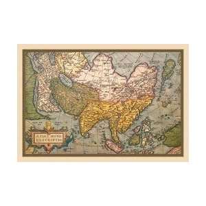  Map of Asia 12x18 Giclee on canvas