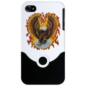  iPhone 4 or 4S Slider Case White Eagle with Flames Harley 