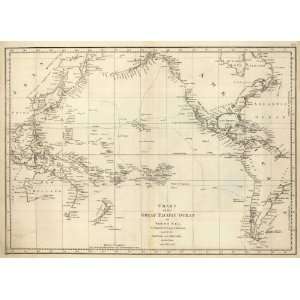    Chart of the Great Pacific Ocean, 1799 Arts, Crafts & Sewing