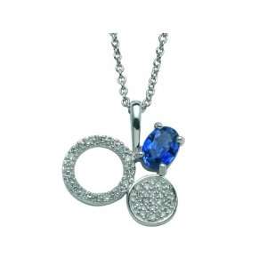  18ct White Gold Sapphire & Diamond Necklace Jewelry