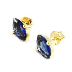  Earrings plated gold Amandes sapphire. Jewelry