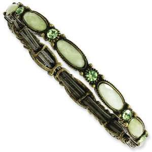   Opaque Green/Green Crystal Stretch Bracelet 1928 Boutique Jewelry