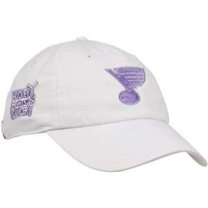   . Louis Blues Ladies White Hockey Fights Cancer Slouch Adjustable Hat