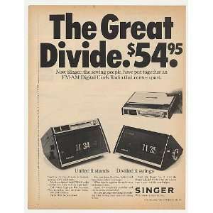  1971 Singer Take Apart FM AM Digital Clock Radio Print Ad 