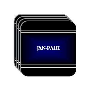 Personal Name Gift   JAN PAUL Set of 4 Mini Mousepad Coasters (black 