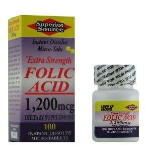  Superior Source   Folic Acid Instant Dissolve 1200 mcg 