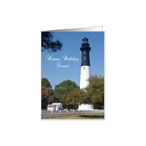  cousin birthday, Hunting Island Lighthouse Card Health 