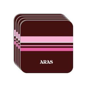 Personal Name Gift   ARAS Set of 4 Mini Mousepad Coasters (pink 