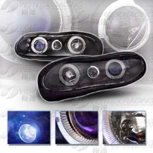 98 02 CHEVROLET CAMARO Dual Halo 2 LED Projector Headlights   Black 