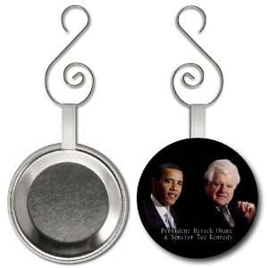 Remember Senator Ted Kennedy with Obama 2.25 inch Button Style Hanging 