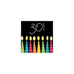 30th Birthday Candle Beverage Napkins