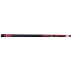  Players Metallic Madder Red Cue with White Tribal Design 