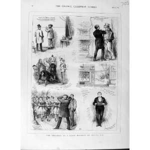   1875 THEATRE STAGE MANAGER BOXING CHRISTMAS OLD PRINT