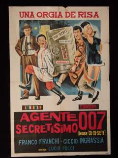 002 AGENTI SEGRETISSIMI * FRANCO FRANCHI * ARGENTINE 1sh MOVIE POSTER 