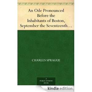 An Ode Pronounced Before the Inhabitants of Boston, September the 