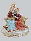 GIRLS WITH DOVE Dresden Porcelain Figurine Stamped  