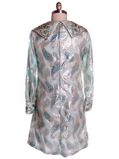 Vintage Dress Extreme Beaded Silk Valentina LTD Sz 10 1970s  