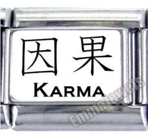 KARMA NEW CHINESE SYMBOL CUSTOM 9MM ITALIAN PHOTO CHARM  