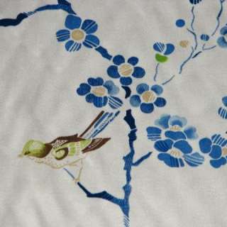   Japanese Kimono Birds Flowers Printed Sanderson Maia Fabric  